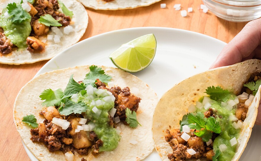 Potato chorizo tacos. In Season 18 of AMERICA'S TEST KITCHEN, hosts Bridget Lancaster and Julia Collin Davison head into the test kitchen to bring viewers equipment reviews, taste tests, and recipes for the home cook.