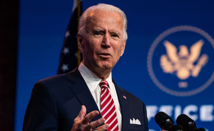 President-elect Joe Biden delivered remarks in Wilmington, Delaware on Monday.