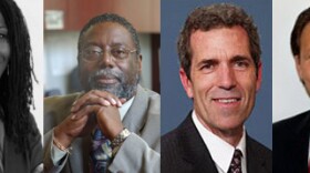 The four candidates for San Diego Unified School Board: Marne Foster, Bill Ponder, John Lee Evans and Mark Powell.