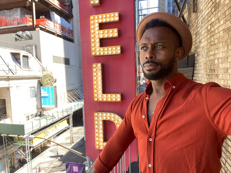 Actor and dance captain Josh Breckenridge is shown in New York City's theater district in an undated photo.