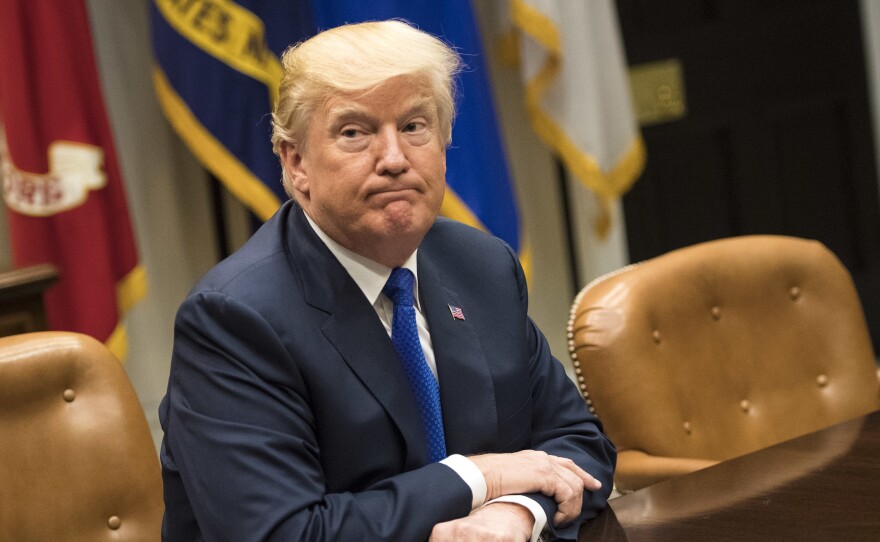 President Trump, seen in the Roosevelt Room of the White House, lashed out in a series of tweets at the FBI after the guilty plea of his former national security adviser in the Russia probe.