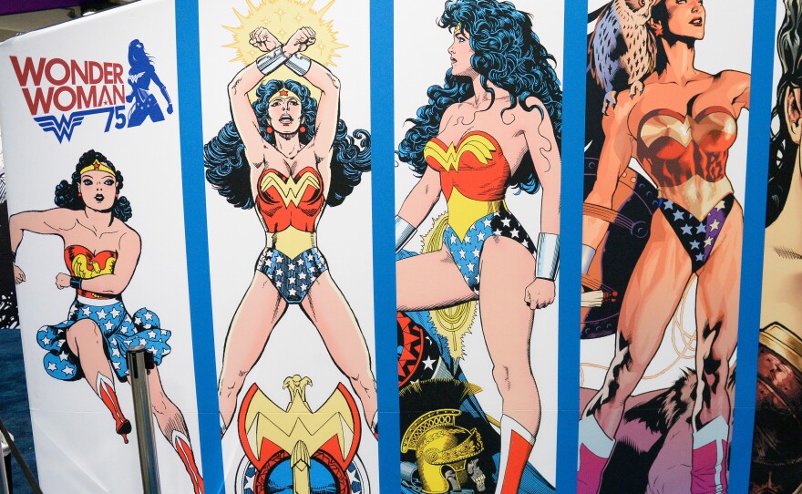 A Wonder Woman display at Comic-Con International on July 20.