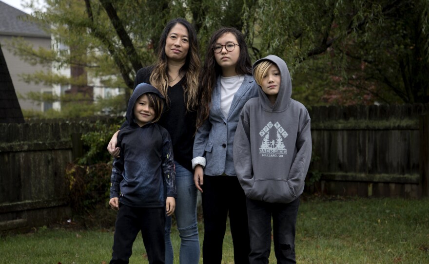 Joyce Chen and her children Campbell, 7, Bryn, 12, and Emerson, 10.