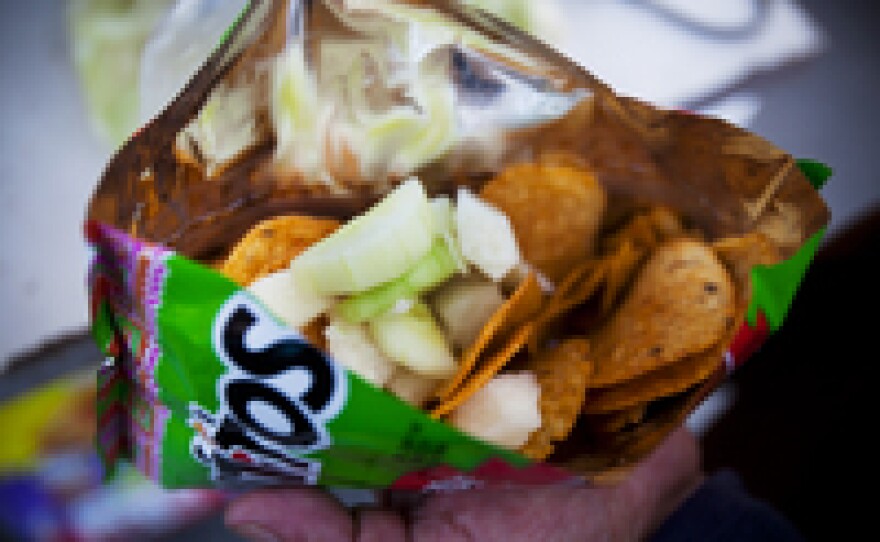 Add chopped cucumber and jicama.