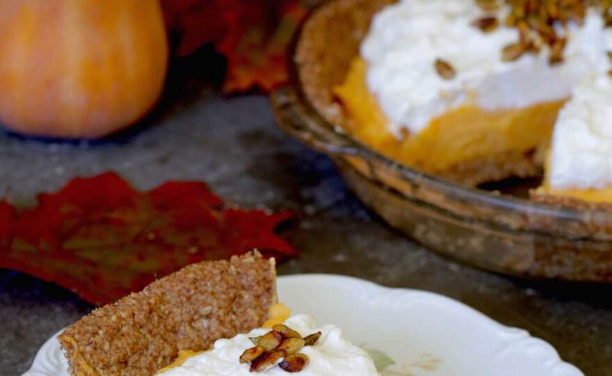 A production still from the Nov. 2017 episode of "Kitchen Vignettes" featuring a butternut bourbon cream pie.