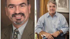 Split image shows retired firefighter Mike Diaz (left) and former councilman Rudy Ramirez (right). 