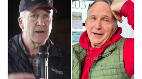 This combination photo shows Sen. Dan Sullivan, R-Alaska, left, and another Senate candidate named Dan Sullivan.