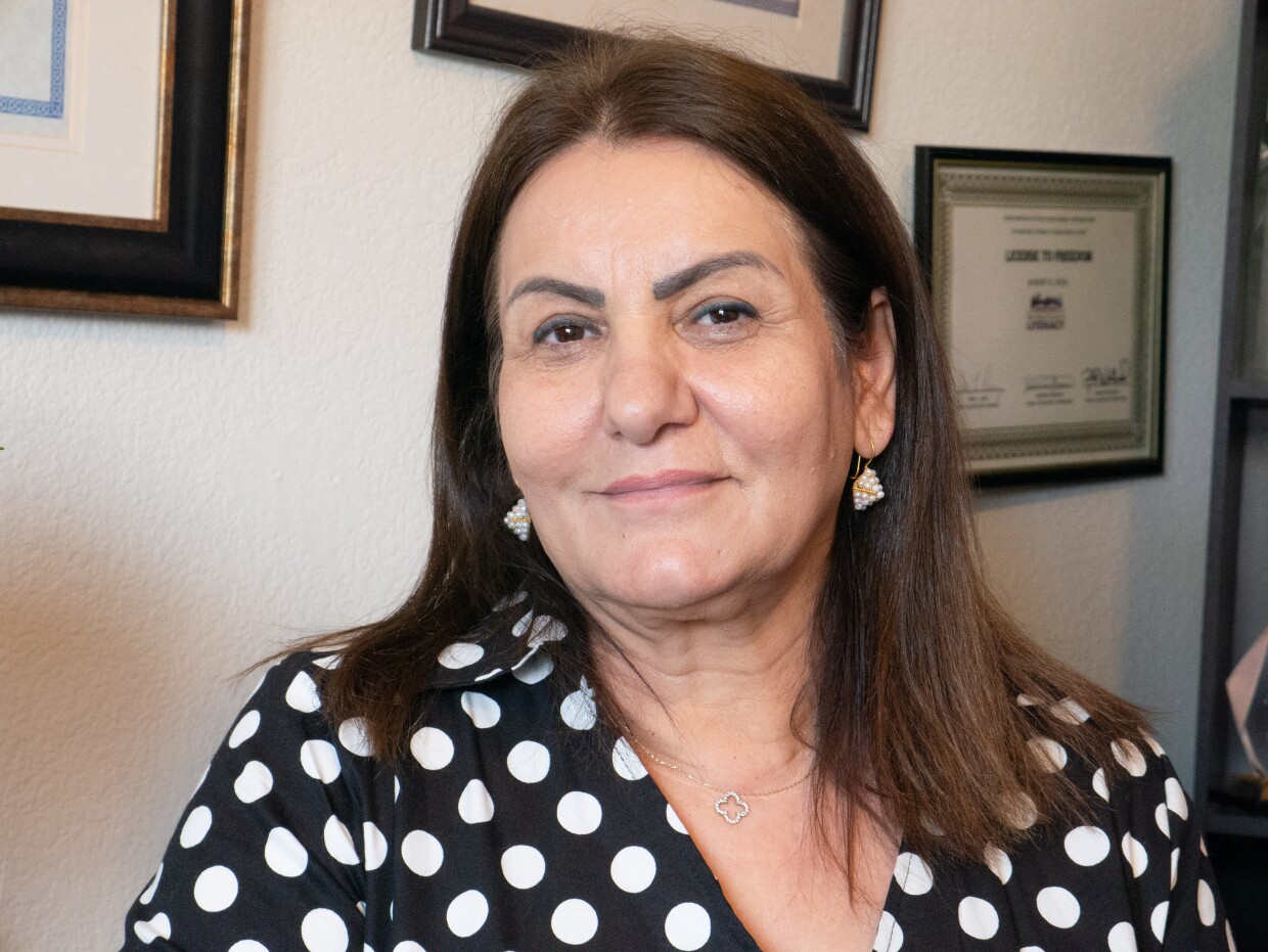 Dilkhwaz Ahmed sits for a portrait in her office at License to Freedom on April 23, 2026.