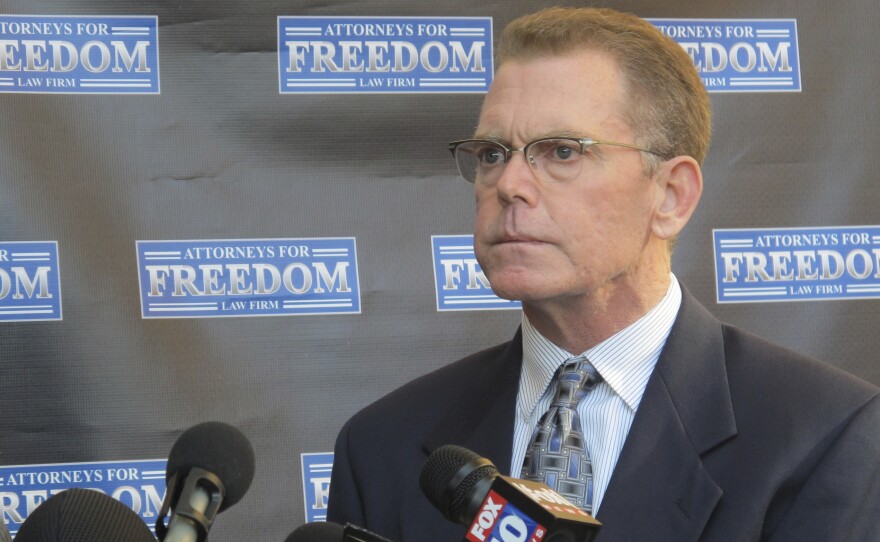 Douglas Haig held a news conference after being charged with selling unlicensed bullets to Stephen Paddock, the gunman behind the Las Vegas massacre.