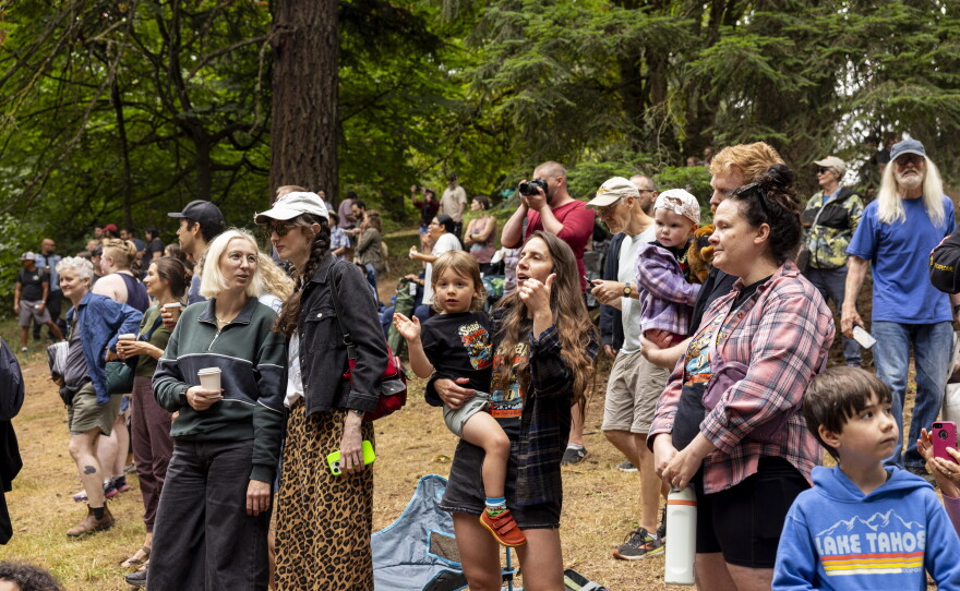 Spectators look on during the Portland Adult Soapbox Derby on August 15, 2026 in Portland, Ore.