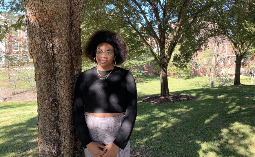 "I really just want to escape the binary in general, to do away with it," says Kendall Sanders, a Hollins senior from Little Rock, Ark. "Girlhood does not define me."
