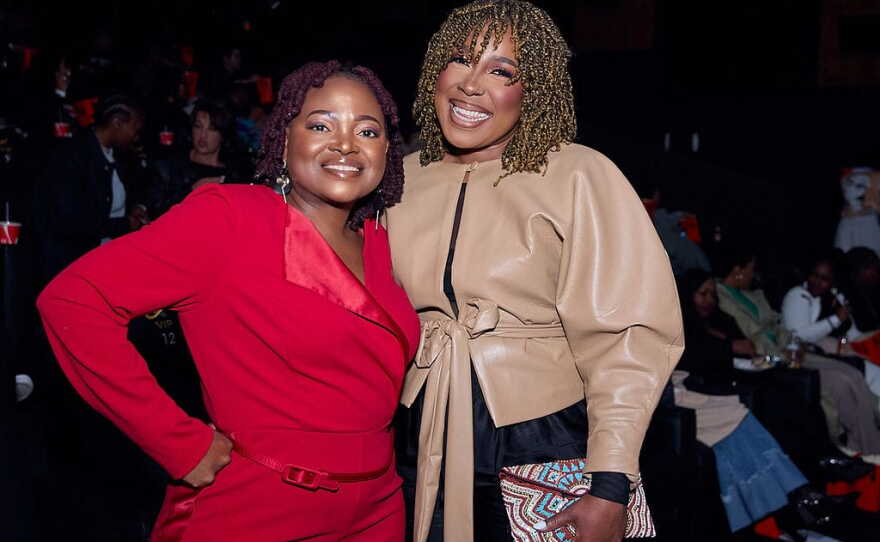 Sue Nyathi, writer of the book "The Polygamist" with Gugu Zuma-Ncube, one of the producers of the Netflix series by the same name.