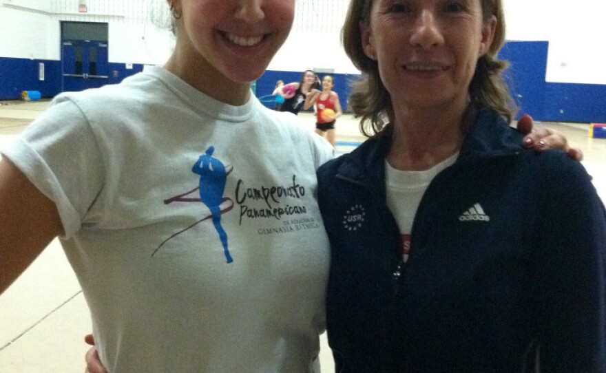 Julie Zetlin, who won a U.S. national title in 2010, trains with her rhythmic gymnastics coach Olga Kutuzova in Maryland.