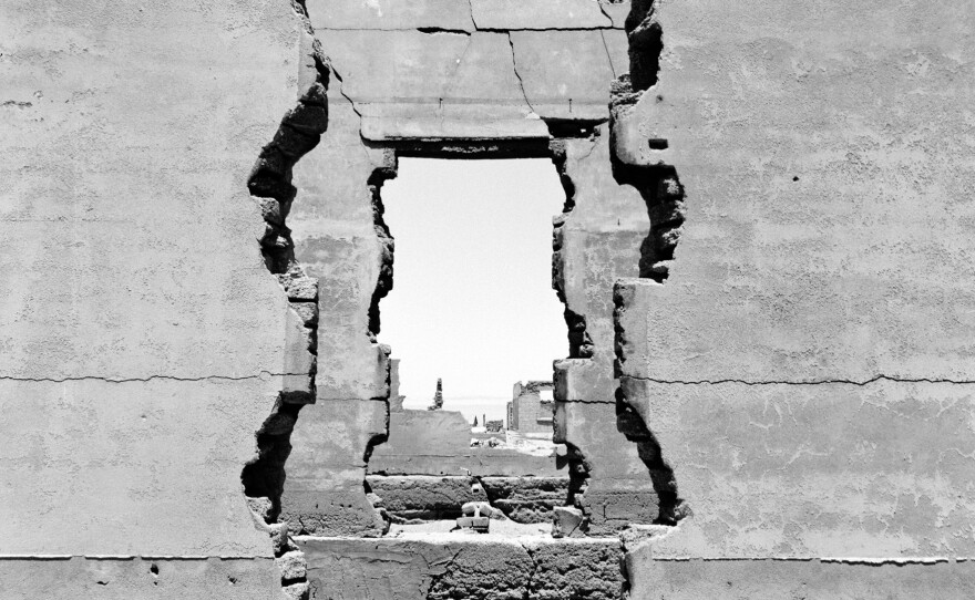 Wind, sand and fog have eroded the buildings of the diamond mining town at Elisabeth Bay in Namibia, home to some 1,400 people in the 1920s and '30s. Mining came to a halt in 1948.