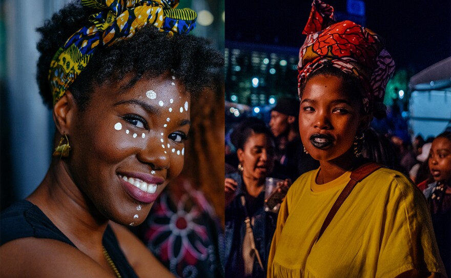 At left, 31-year-old Melia attended her first Afropunk event last year in Paris. "It's nice to meet people from everywhere. It's another way to look at Africa." At right, South Africa had its own festival to close out 2017.