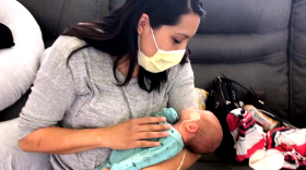 Cat G., who had COVID-19 at the time of birth, gets to see her babies for the first time.