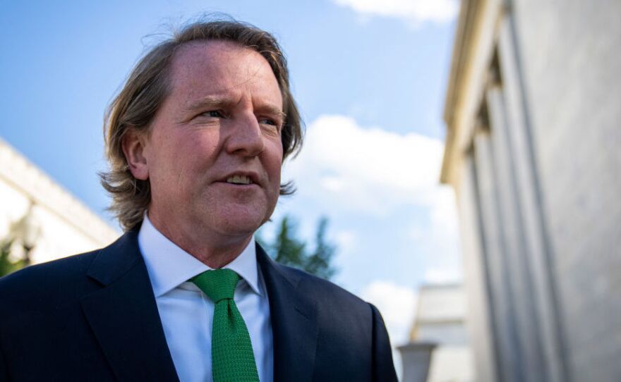 Former White House counsel Don McGahn leaves Capitol Hill after closed-door meeting with the House Judiciary Committee on June 4. McGahn, a witness in special counsel Robert Muellers investigation, was first subpoenaed by the committee two years ago but was blocked from appearing by the White House.