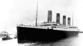 FILE - The Titanic leaves Southampton, England, April 10, 1912, on her maiden voyage.