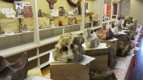 Sculptures entered in the Great Salt Lick Contest await the judging and auction.