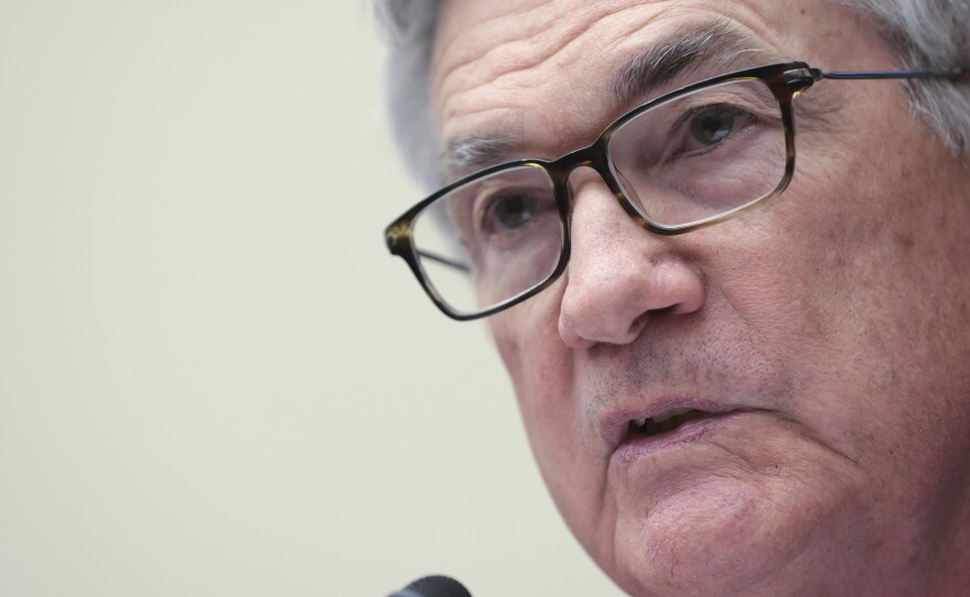 Federal Reserve Chair Jerome Powell testifies about monetary policy and the state of the economy before the House Financial Services Committee on Wednesday. Powell reiterated the Fed is gearing up to raise interest rates this month.