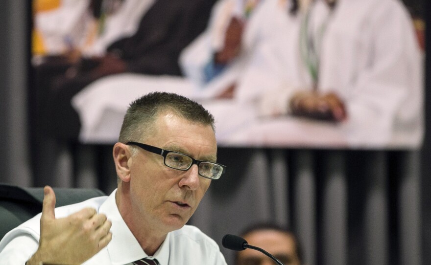 Los Angeles Unified School District Superintendent John Deasy, seen in a photo taken last year, says his resignation Thursday was "by mutual agreement.