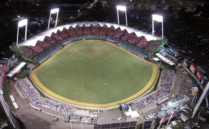 An aerial view of the Hiram Bithorn Stadium as Puerto Rico plays Dominican Republic at the Caribbean Series baseball tournament in San Juan, Puerto Rico in February.