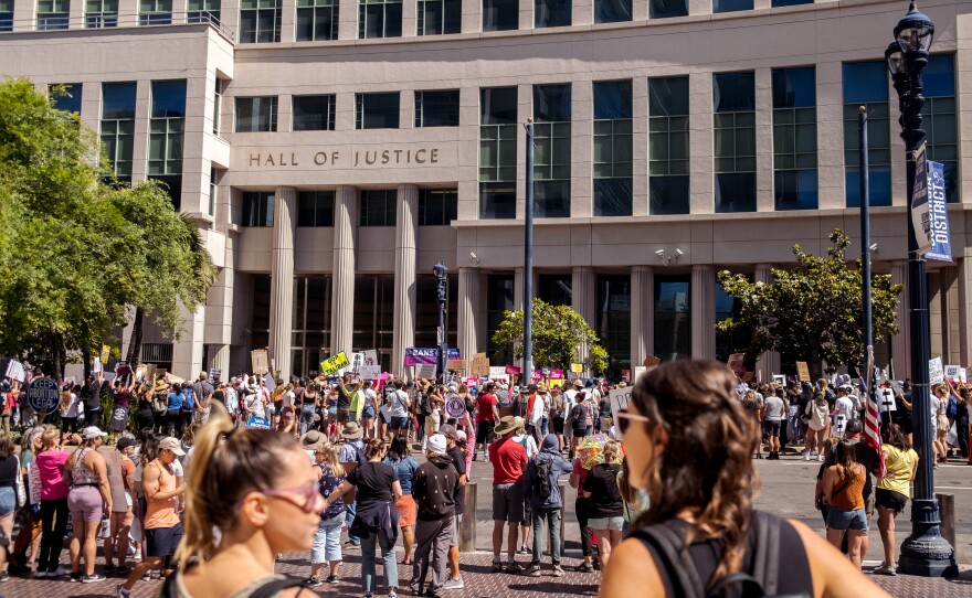 Thousands of people participated in the "Bans Off Our Bodies" rally and protest march in downtown San Diego, May 14, 2022.