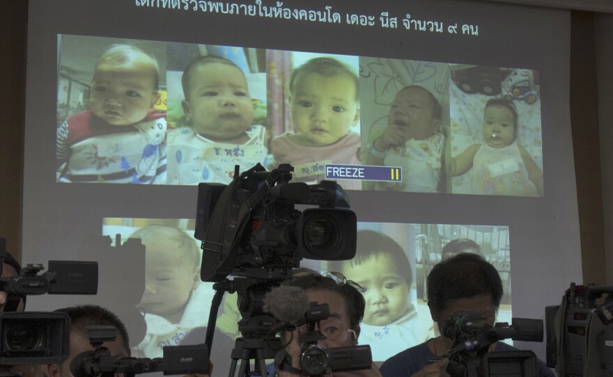 Bangkok's Central Juvenile and Family Court on Tuesday gave Mitsutoki Shigeta sole legal custody of the children he fathered (pictured above) using Thai surrogate mothers, ruling that he's financially stable and showed his plans to care for them. (AP Photo/Sakchai Lalit, File)
