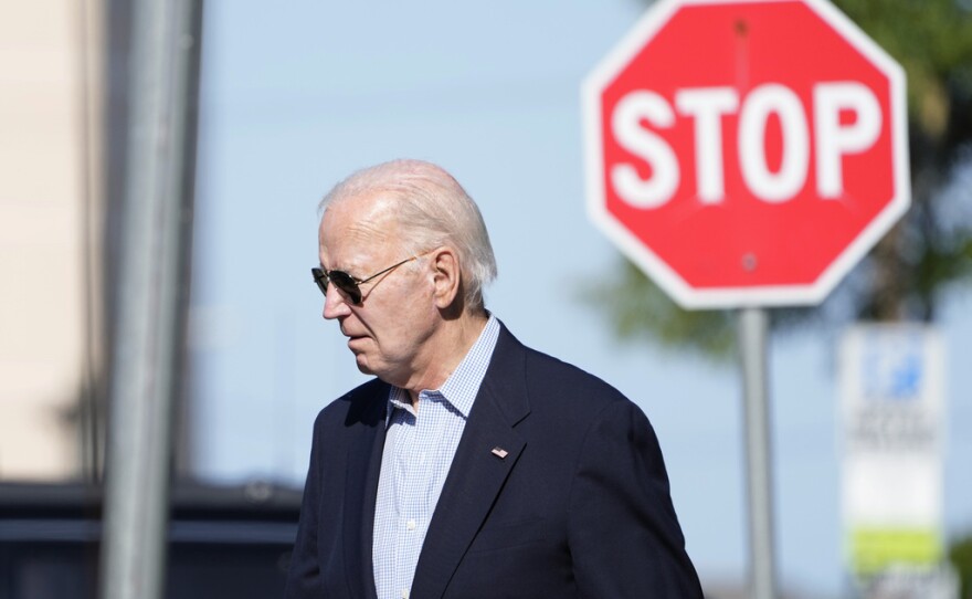 President Joe Biden leaves St. Edmond Catholic Church in Rehoboth Beach, Del., Saturday, June 1, 2024. (AP Photo/Susan Walsh)
