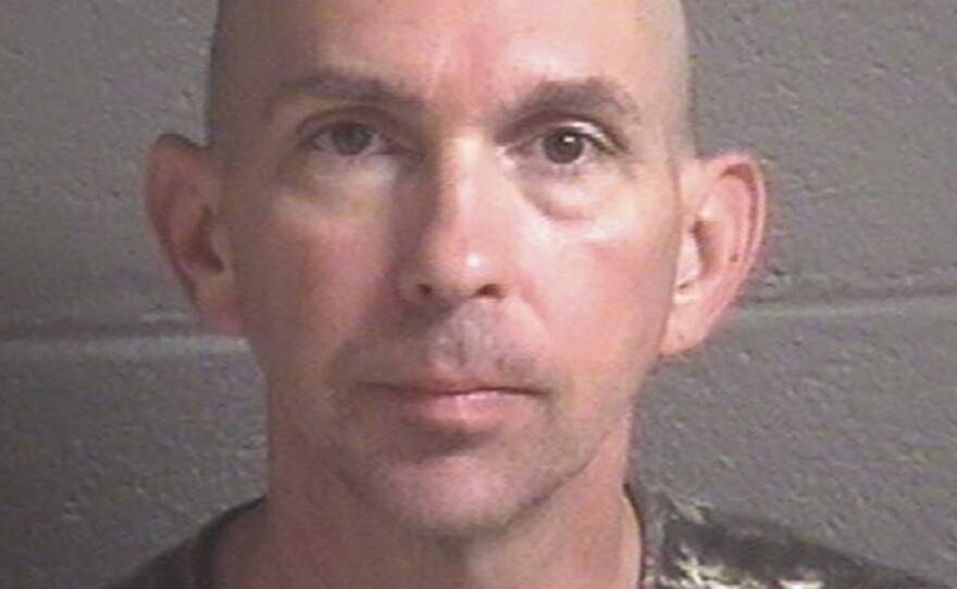 An undated photo provided by the Buncombe County Detention Center shows Michael Christopher Estes, who is accused of planting an improvised explosive device at the Asheville Regional Airport in North Carolina on Oct. 6.