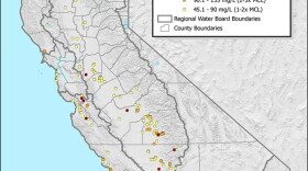 This map shows nitrate contamination across California. 