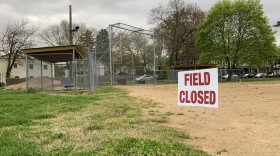 A baseball field in Glenside, Pa., remains closed amid the coronavirus pandemic.
