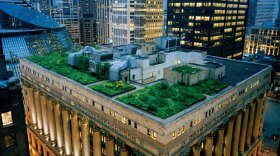A garland of nature crowns Chicago’s City Hall, softening the hard edges of a town famous for steel and stone — and lowering summer temperatures on the roof. Inspired by a worldwide movement, Mayor Richard Daley has made Chicago North America’s leading “green roofs” city. Photo by Diane Cook and Len Jenshel published in National Geographic Magazine, May 2009.
