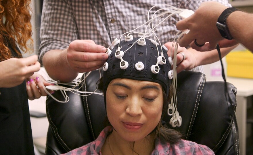 Researchers have found that giving your brain a little electrical zap while you sleep can lead to quicker learning and improved memory. Future You's episode 6 explores what this will mean in 2050.