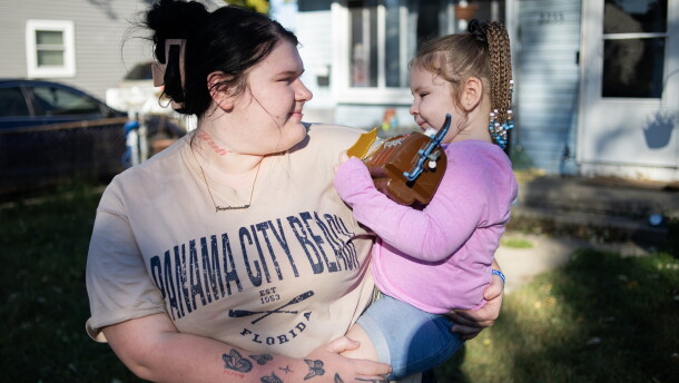 Jayeleauna Lewis and her 3-year-old daughter are from Indiana. When Lewis learned that her state does not replace stolen benefits, she recalled a SNAP worker recommending she go to food pantries for the rest of the month.