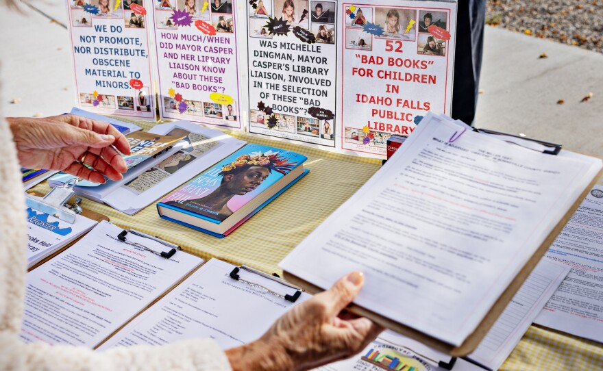 Parents Against Bad Books has been setting up a table outside the public library in Idaho Falls, Idaho, to raise awareness about books they believe are inappropriate for young readers. The group is also collecting signatures for a petition that would allow parents to have a say in which books get selected, alongside the library staff whose job it is.