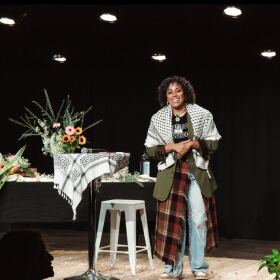 Brisa Johnson, director of the San Diego Black Worker Center, is seen on stage in this undated photo.