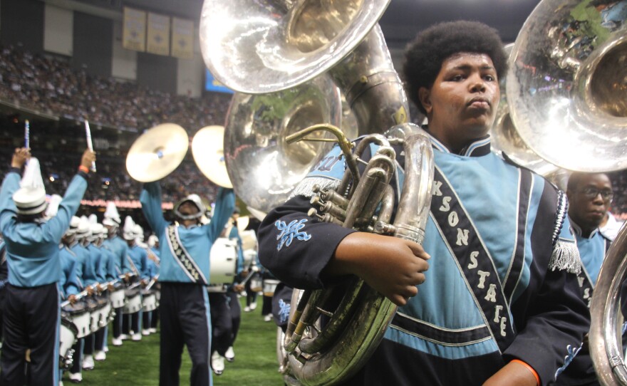 Tuba player Nicholas Nooks, better known as Big Nick, has impressed band directors at Jackson State this fall.