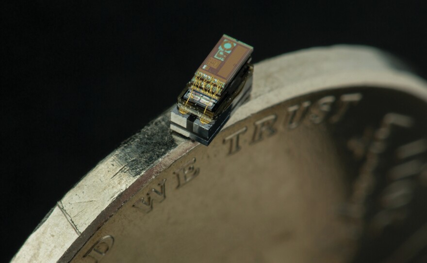 The Michigan Micro Mote (M3) is the world's smallest computer. The temperature sensor is one of the three types of the M3.