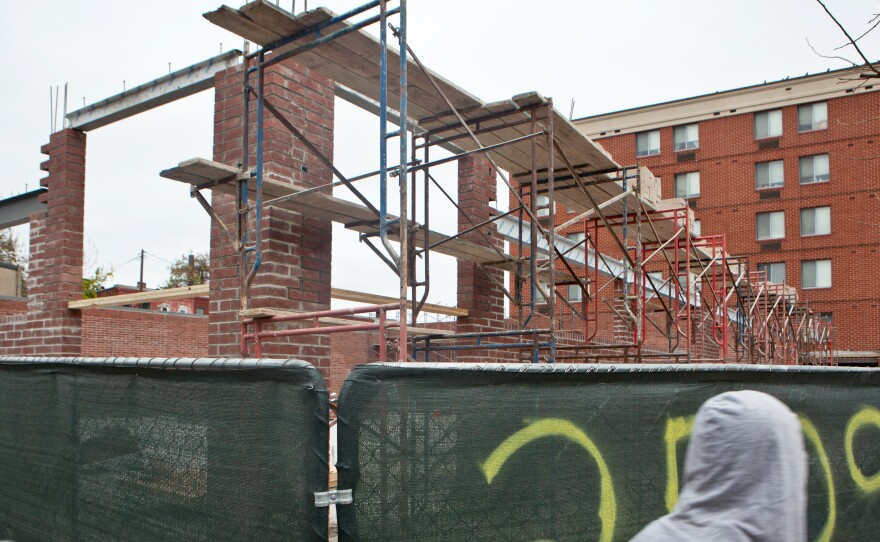 A building is now under construction at the intersection of Pennsylvania and West North avenues where a CVS Pharmacy was destroyed in the riots.
