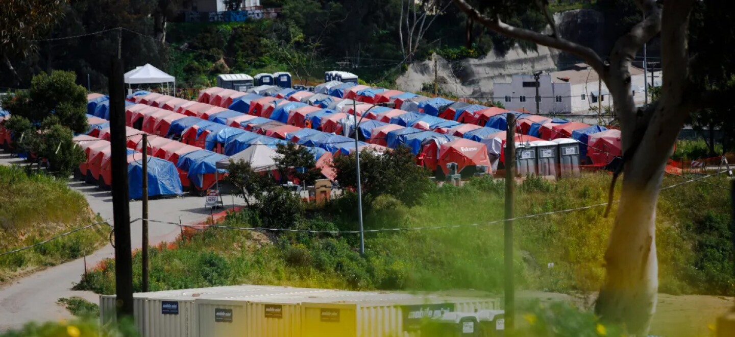 The O Lot Safe Sleeping site at Balboa Park in San Diego on March 22, 2024.