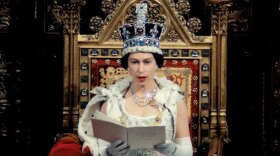 Promotional image of the Queen during coronation rites from "The House Of Windsor." The television series explores the turbulent reign of England’s Windsor family, the most prestigious monarchy in the world. 