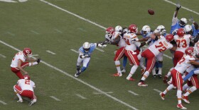 Kansas City Chiefs kicker Cairo Santos kicks a game-winning field goal against the San Diego Chargers during the second half of an NFL football game in San Diego, Oct. 19, 2014. 