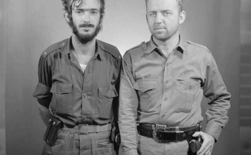 Cuban Eloy Gutierrez-Menoyo (L) and American William A. Morgan (R), commandants for Fidel Castro's rebel army.