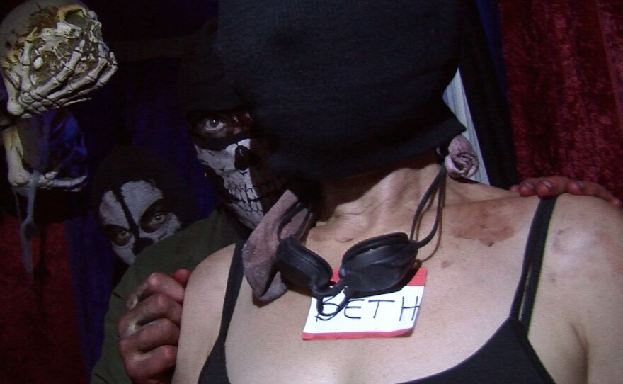 On Beth Accomando's tour of McKamey Manor she spent a good portion of her time blindfolded, Oct. 3, 2014.