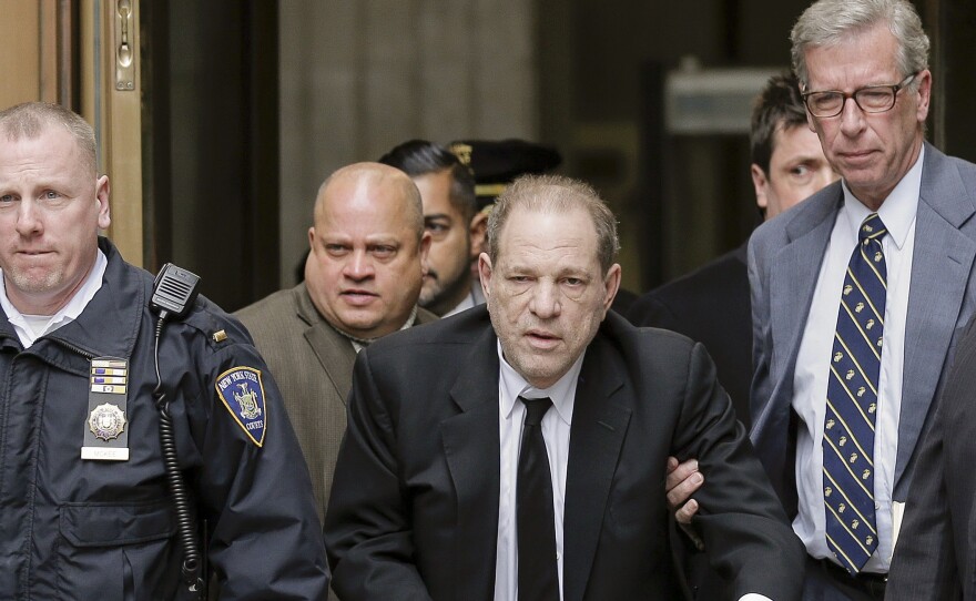 Harvey Weinstein leaves a New York court on Monday, where jury selection has begun. Meanwhile, the Los Angeles County District Attorney's Office says the movie mogul faces allegations that he sexually assaulted two women in 2013.