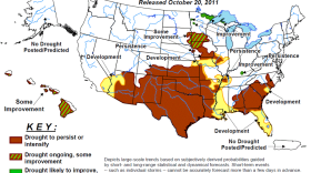 The U.S. seasonal drought outlook for Oct. 20, 2011 to Jan. 31, 2012. 
