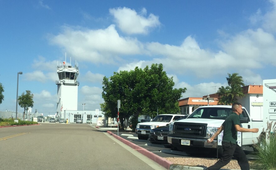 McClellan-Palomar Airport control tower, November 2015. 