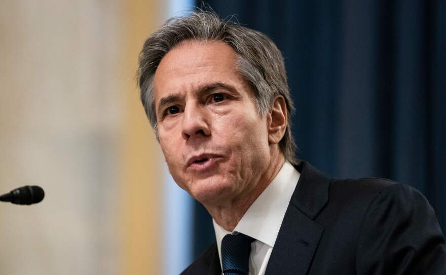 Secretary of State Antony Blinken speaks during his confirmation hearing before the Senate Foreign Relations Committee in Washington last month.
