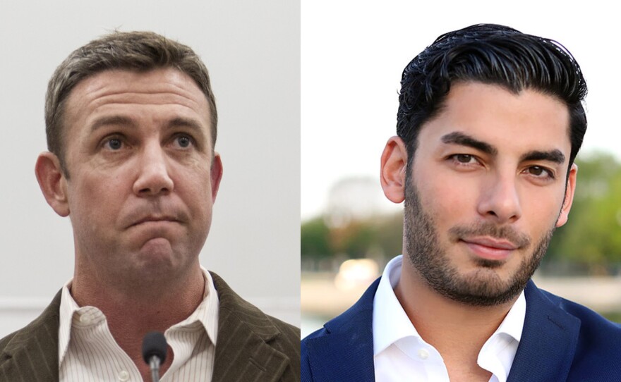 Republican Rep. Duncan Hunter, left, and Democrat Ammar Campa-Najjar are competing for the 50th Congressional District seat, which covers eastern San Diego County and southwestern Riverside County.